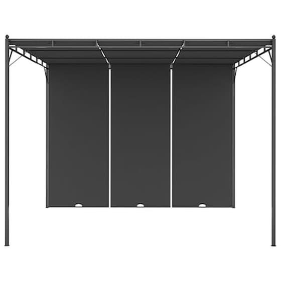 Κιόσκι Vidaxl με Κουρτίνα Ατσάλι 3x3x2.25m - Ανθρακί image 2