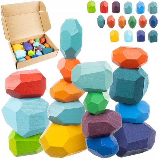 Ξύλινες Πέτρες Ισορροπίας 16 Τεμ. image 1