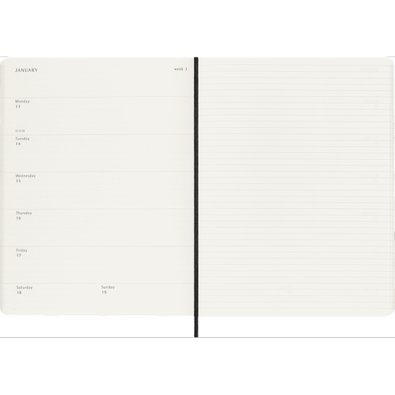 Ακαδημαϊκό Ημερολόγιο Εβδομαδιαίο Moleskine 2024-25 18Μ Xlarge Black Soft image 2