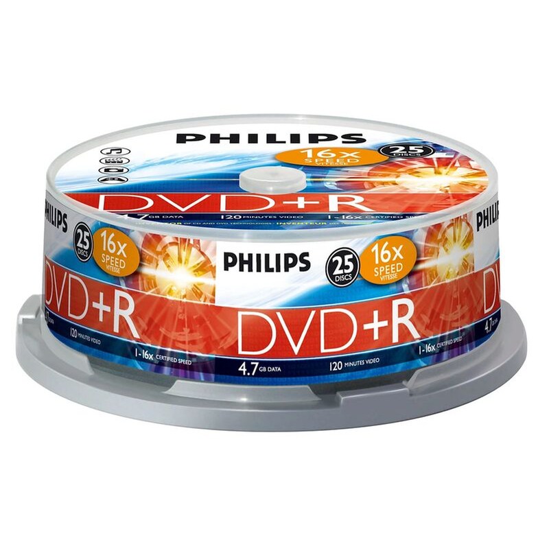 Δίσκοι CD/DVD  Philips DVD+R 4.7GB 25 τμχ