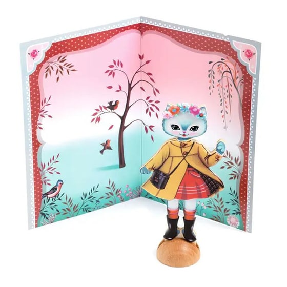 Djeco Ντύνω με Αυτοκόλλητα Ξύλινες Γατούλες image 3