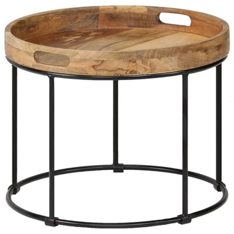 Τραπεζάκι Σαλονιού VidaXL από Μασίφ Ξύλο Μάνγκο 50x40cm - Καφέ