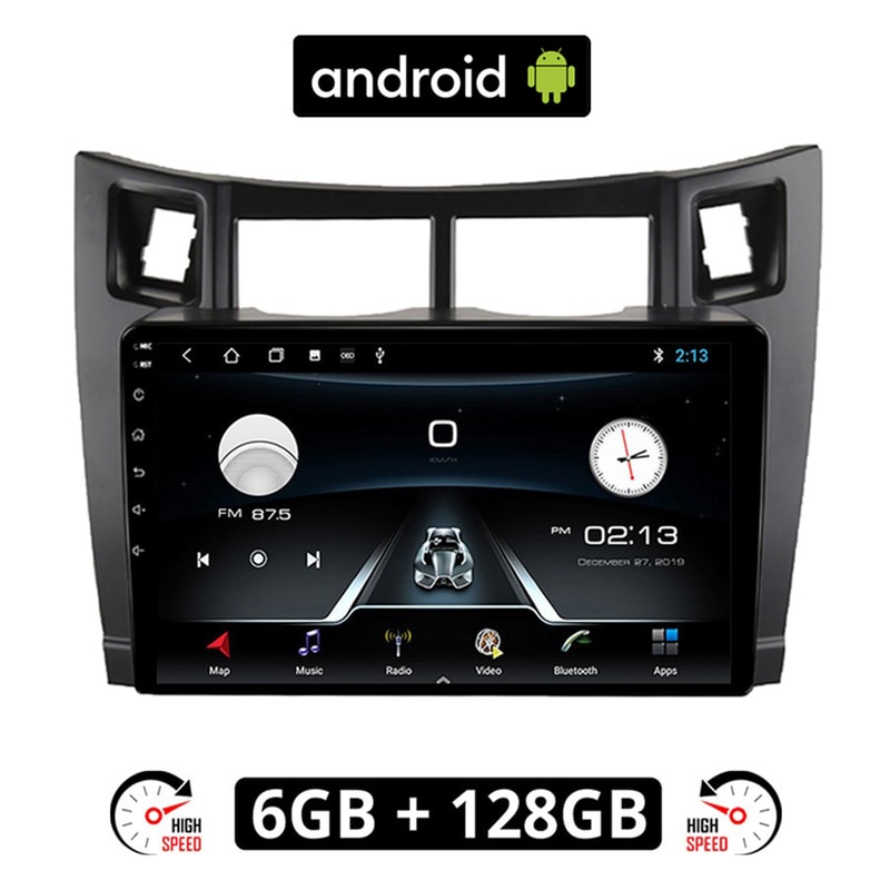 Ηχοσύστημα ΟΕΜ με Οθόνη Αφής 9 Android, GPS, Wi-Fi, Bluetooth - 6GB/128GB για TOYOTA YARIS (2006-2011) - Μαύρο