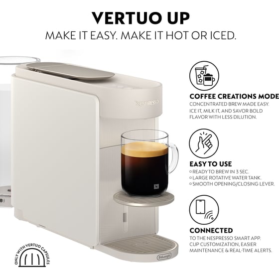 Nespresso® VERTUO UP & Aeroccino DELONGHI ENV200.W Pearl White Μηχανή Καφέ image 8
