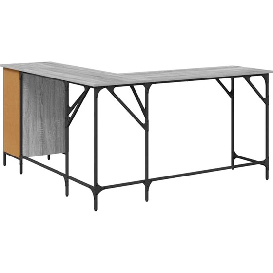 Γραφείο VidaXL από Επεξεργασμένο Ξύλο 141x141x75 cm - Γκρι Sonoma image 6