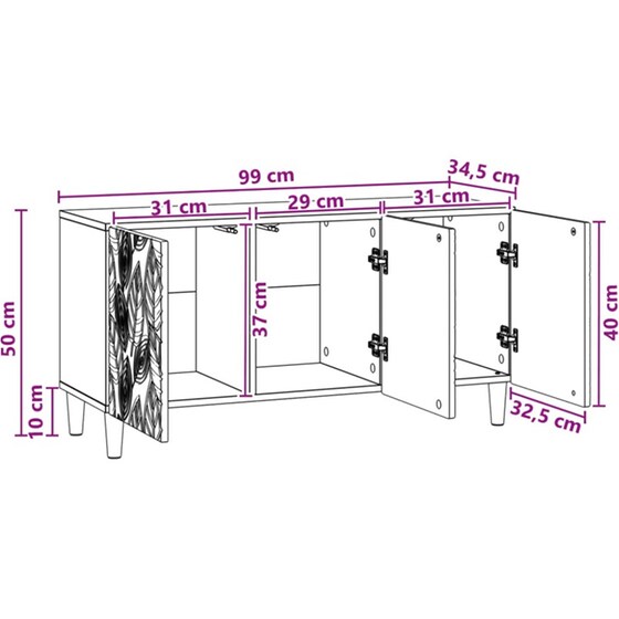 Έπιπλο Τηλεόρασης VidaXL 99x34.5x50 cm - Γκρι Σκυροδέματος image 7
