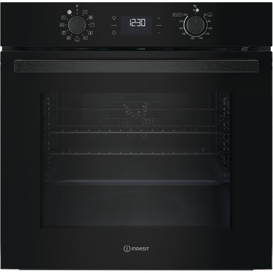 INDESIT IO K78PU B 71 Lt Μαύρο Εντοιχιζόμενος Φούρνος Άνω Πάγκου image 0
