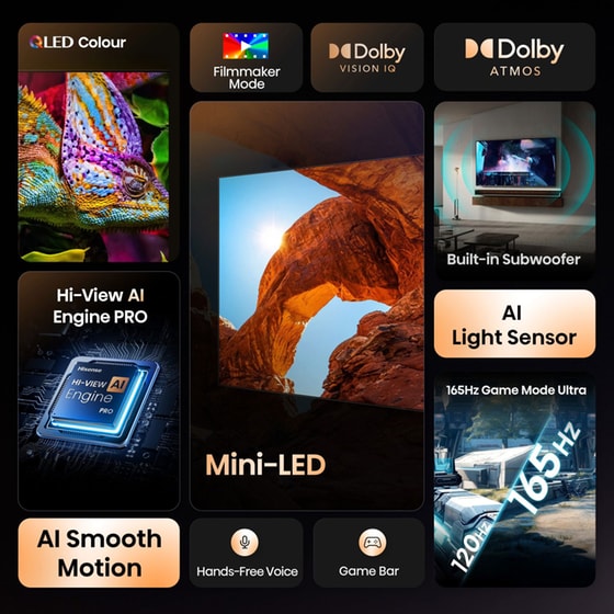 Hisense Mini-LED 100" 4K Smart Τηλεόραση 100U7Q image 3
