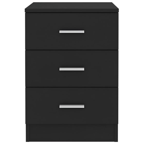 Κομοδίνo Vidaxl Από Μοριοσανίδα 2τμχ 38x35x56 cm - Μαύρο image 2