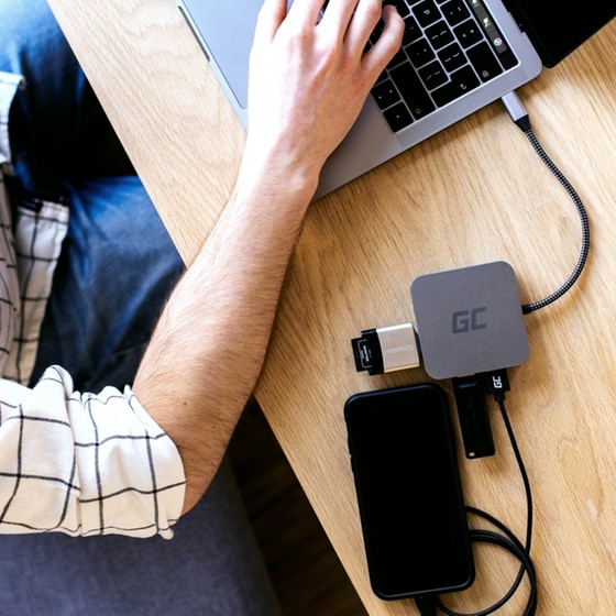 Docking Station Green Cell HUB 2 6-Port USB 3.0 συμβατό με USB-C image 3