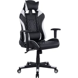 Gaming Καρέκλα HomeMarkt Journey Gaming 1146-04 από Τεχνητό Δέρμα - Μαύρο/Λευκό