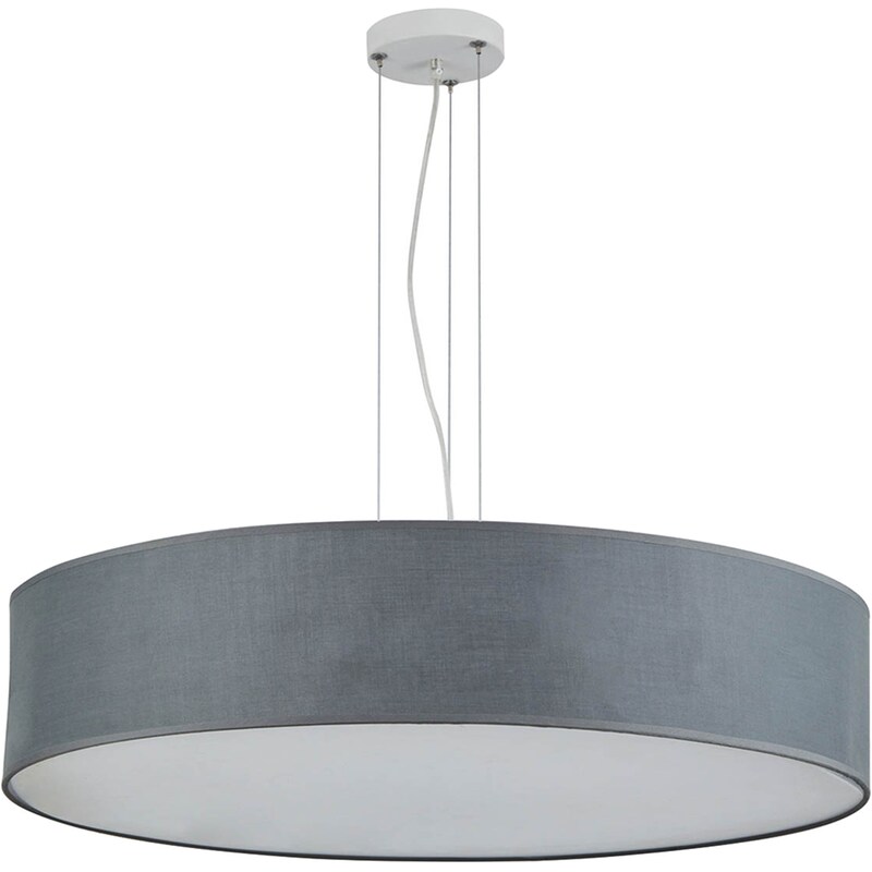 HOMELIGHTING Φωτιστικό Οροφής Homelighting Cozy E27 Υφασμάτινο 70x15cm - Γκρι