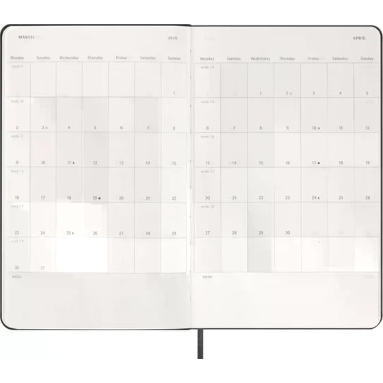Ημερολόγιο Εβδομαδιαίο Moleskine 2026 12Μ Large Black Hard image 4