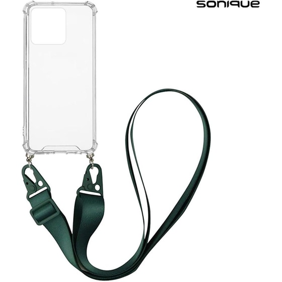 Θήκη Σιλικόνης Με Strap Sonique Armor Clear Realme C51 / Realme C53 Πράσινο Σκούρο image 0