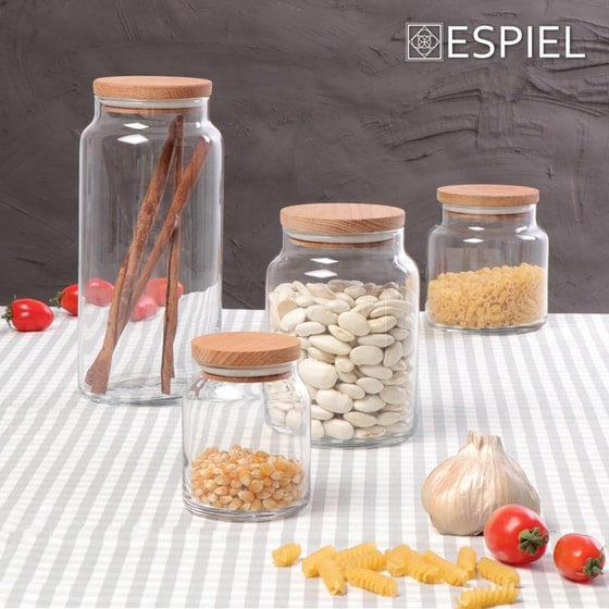 Βάζο Αποθήκευσης Τροφίμων Espiel Γυάλινο 610ml - Διάφανο image 1