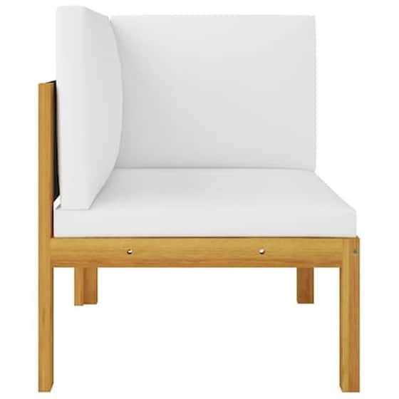 Καναπές Κήπου Γωνιακός VidaXL με Μαξιλάρια από Μασίφ Ξύλο Ακακίας 65x65x65 cm - Κρεμ image 3