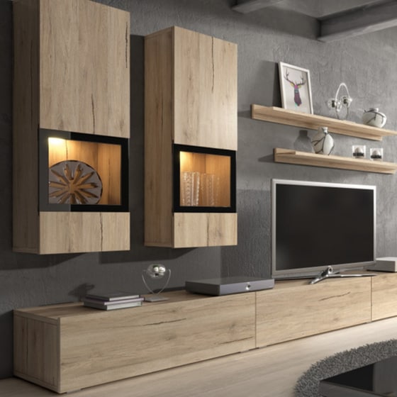 Σύνθετο Σαλονιού Polihome Bristol από Μοριοσανίδα 270x40.6x35cm - Φυσικό image 1