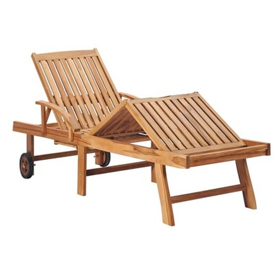 Ξαπλώστρα VidaXL από Μασίφ Ξύλο Teak 195x59.5 cm- Καφέ image 2