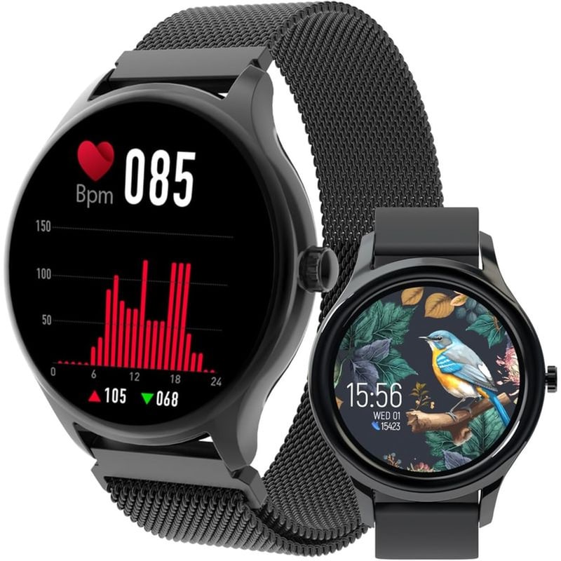 Forever Forevive 3 Sw-340 Smartwatch Με Παλμογράφο Και Δύο Λουράκια (μαύρο) φωτογραφία