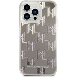 Karl Lagerfeld Monogram Liquid Glitter Case Θήκη Προστασίας Από Σιλικόνη – Iphone 14 Pro Max (ασημί – Klhcp14xlmnms)