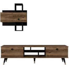 Έπιπλο Τηλεόρασης 24Mall Boom από Μοριοσανίδα 180x35x49 cm - Καφέ/Μαύρο