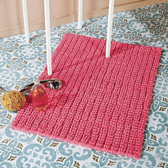 Πατάκι Μπάνιου Kentia Loft Trevor 14 Ορθογώνιο Βαμβακερό 70x110 cm - Φούξια image 1