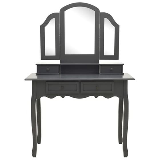 Vidaxl Μπουντουάρ Με Σκαμπό Γκρι 100 X 40 X 146 Εκ. Ξύλο Παυλώνιας image 3