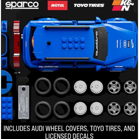 Mattel Hot Wheels Brick Shop Σετ Κατασκευής Speed Series Audi Avant RS2 1:32 (253 Κομμάτια) (JGR28) image 3