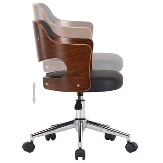 Καρέκλες Τραπεζαρίας Vidaxl Περιστρεφόμενες από Λυγισμένο Ξύλο/Συνθετικό Δέρμα 6 Τμχ - Μαύρες image 4