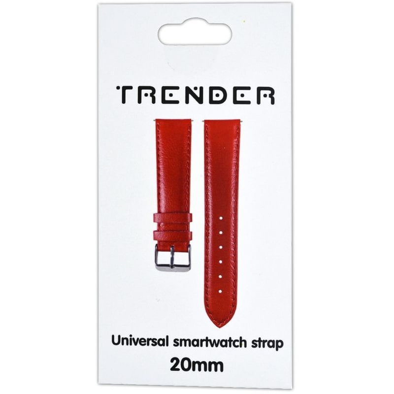TRENDER Λουράκι Trender Fake Leather Band για Universal 20mm - Red