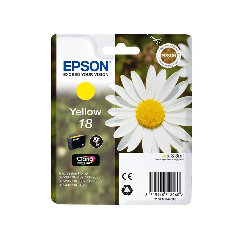 Epson 18 Κίτρινο Μελάνι Εκτυπωτή C13T18044010 EPSON