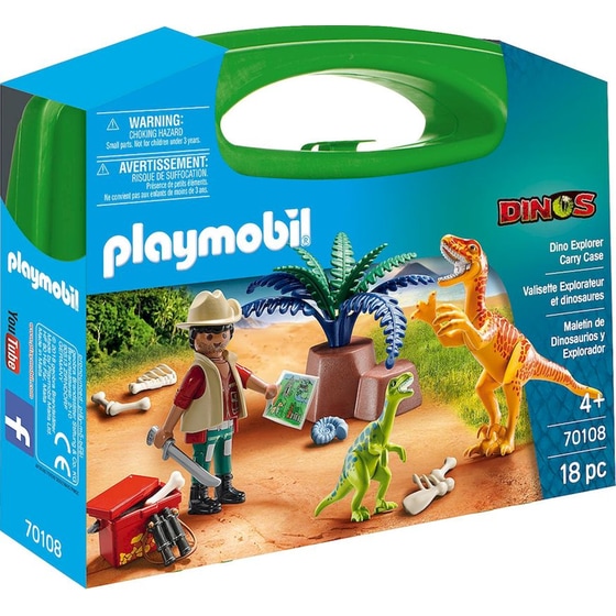 PLAYMOBIL® Dinos Maxi Βαλιτσάκι Εξερευνητής και Δεινόσαυροι (70108) image 0