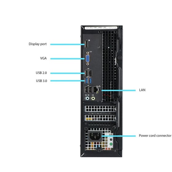 Refurbished Desktop Dell 3020 SFF (Intel Core i3-4130/8GB/500GB SSD/HD Graphics/Free-Dos) | Grade A image 1