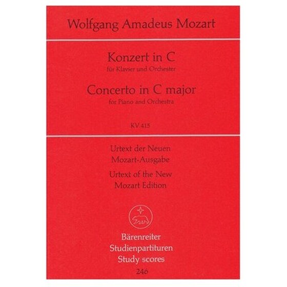 Βιβλίο Για Σύνολα Barenreiter Mozart - Concerto In C Major Kv415 [piano Score] image 1