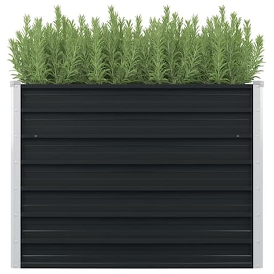 Vidaxl Ζαρντινιέρα Ψηλή Ανθρακί 100x100x77 Εκ. Γαλβανισμένος Χάλυβας image 0