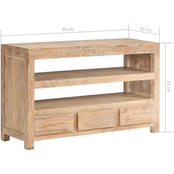 Έπιπλο Τηλεόρασης VidaXL από Ξύλο 90x30x55cm - Καφέ/Μπεζ image 9