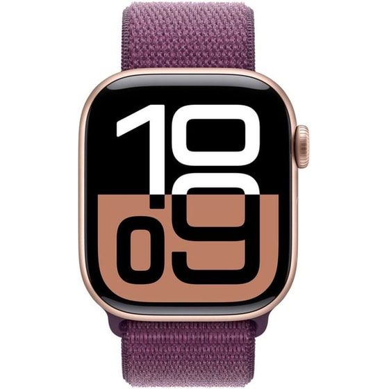Apple Watch Series 10 GPS 42mm Rose Gold Aluminium Case with Plum Sport Loop image 1