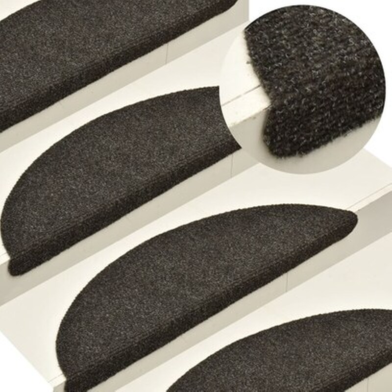 Vidaxl Πατάκια Σκάλας Αυτοκόλ. 5 Τεμ. Αν. Καφέ 56x17x3 Εκ Βελονιασμένο VIDAXL