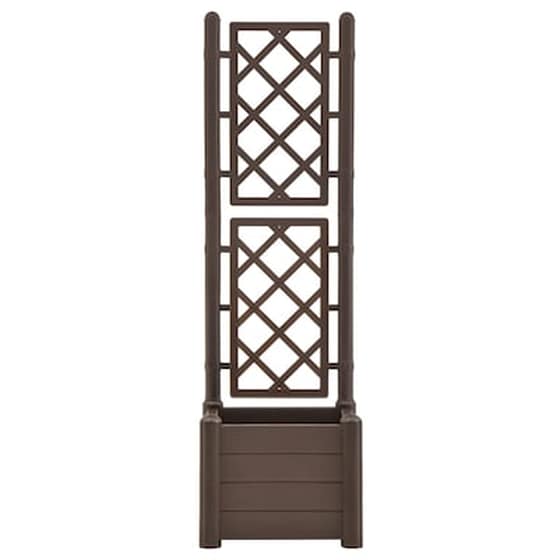 Vidaxl Ζαρντινιέρα Κήπου Με Καφασωτό Μόκα 43x43x142 Εκ. Πολυπροπυλένιο image 3