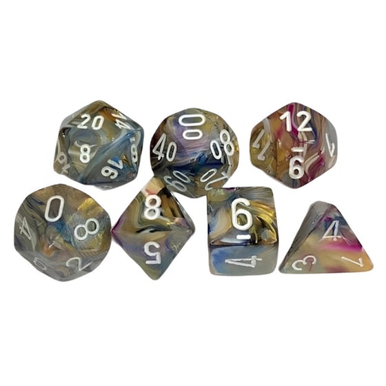 Σετ Ζάρια - 7 Mini Dice Set Polyhedral Festive Carousel With White image 0