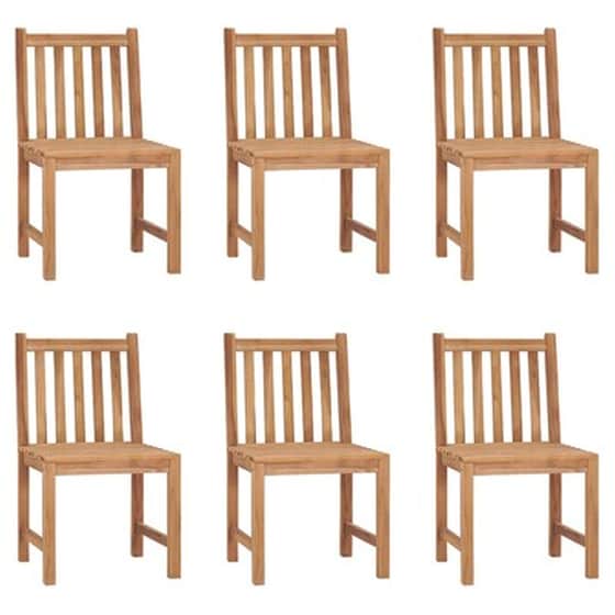 Vidaxl Καρέκλες Κήπου 6 Τεμ. Από Μασίφ Ξύλο Teak image 1