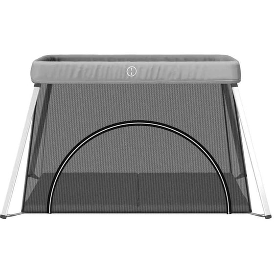 Παρκοκρέβατο VidaXL με Στρώμα Γκρι image 1