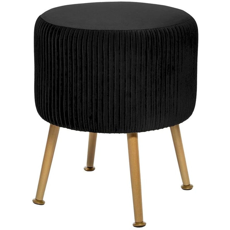 SPITISHOP Σκαμπό Σαλονιού Spitishop A-s Solaro Black 166595a 35x35x41.6cm - Μαύρο