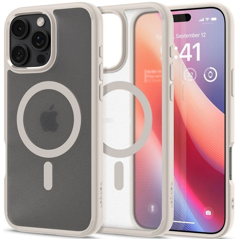 SPIGEN Θήκη Apple iPhone 16 Pro - Spigen Ultra Hybrid MagFit με MagSafe - Frost Natural Titanium