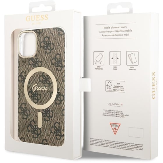 Guess  Quot;4g Logo Collection Quot; Magsafe Ring Stand Hard Case Θήκη Προστασίας Από Σκληρό Πλαστικό – Iphone 11 (καφε – Guhmn61h4stw) image 1