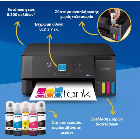 Epson EcoTank L3360 Έγχρωμο Πολυμηχάνημα Inkjet A4 με WiFi (C11CL63409) image 2