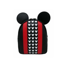 Loungefly Σακίδιο Πλάτης Mickey Mouse από Δερματίνη Με Φερμουάρ Μαύρο