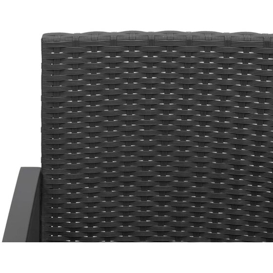 Διθέσιο Παγκάκι Κήπου VidaXL με Μαξιλάρια από Ρατάν Πολυπροπυλενίου 103.5x57x77.5 cm - Μαύρο/Λευκό image 5