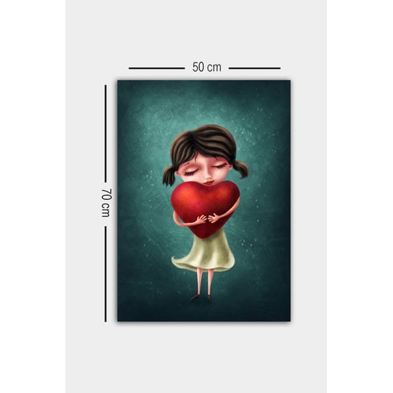 Μοντέρνος Πίνακας 24Mall Κορίτσι με Καρδιά 50x70 cm image 2
