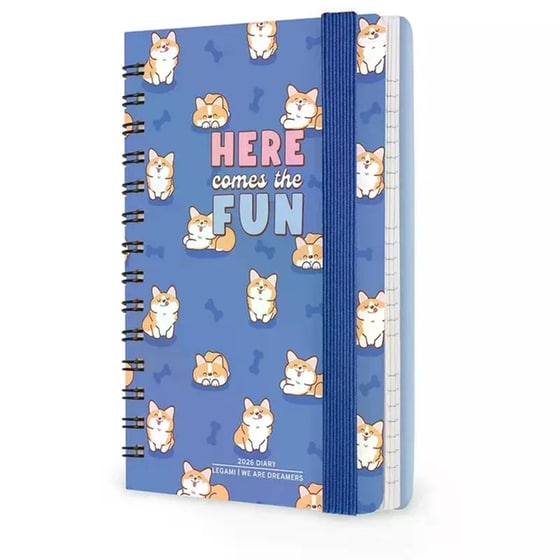 Ημερολόγιο Εβδομαδιαίο Legami 2026 12Μ Small Spiral Blue Corgi image 2